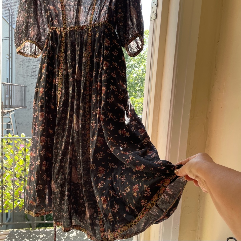 La Vie Rebecca Taylor Floral Print Maxi Dress Size L - Picture 3 of 11